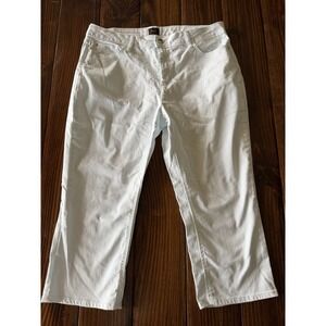 Lee White Denim Capri Jean Nautical Beach Casual Vacation Sz 18M coastal grandma